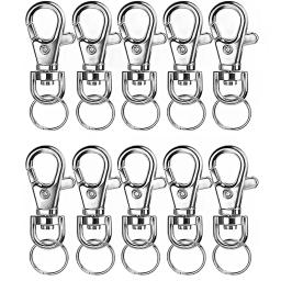 Prata Swivel Snap Ganchos com Chaveiros, Chaveiros, Lanyards, Fazer Jóias, Artesanato de Arte, 20 Pcs por Pacote - Image 1