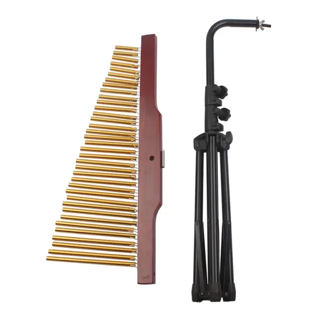 Mobile Musical Wind Chime de Madeira com Bastão, Perfeito para Crianças e Adultos - 36 Tons em uma Elegante Mesa Dourada