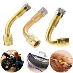 1 peça válvulas de pneu de ar de 45/90/135 graus para caminhão motocicleta acessórios de ciclismo adaptador haste de extensão de válvula de carro latão - Image 1