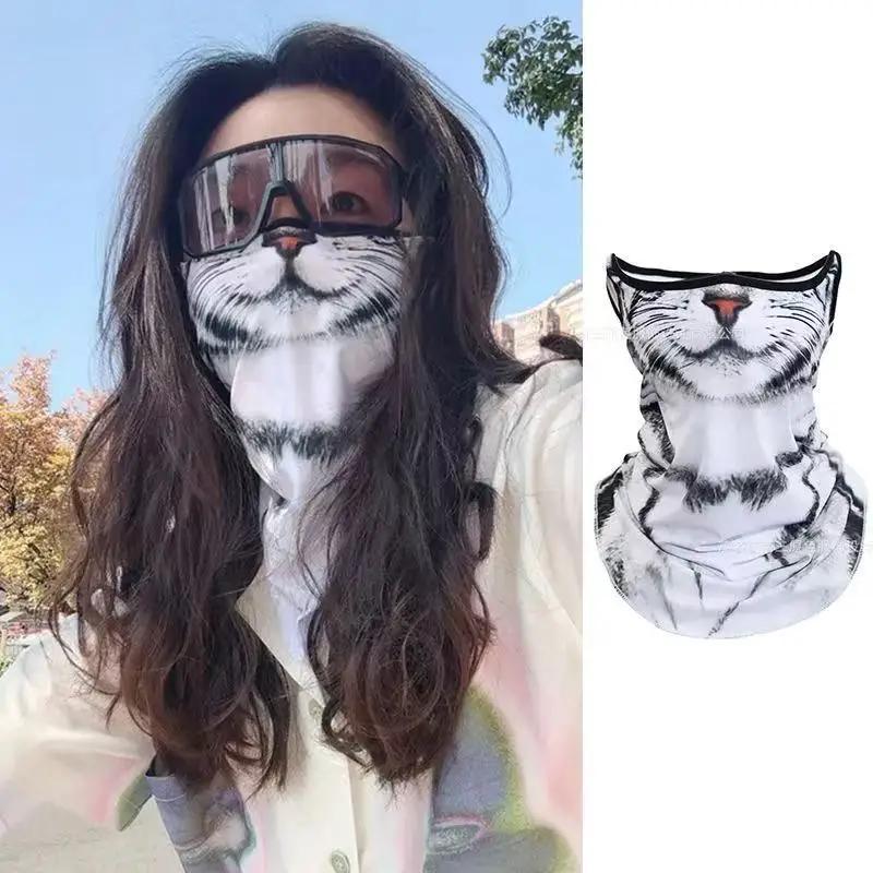 Gorro de verão com 3 buracos, máscara facial completa, mulheres, homens, balaclava fina, máscara facial para motocicleta, bicicleta, caça, ciclismo, boné de esqui - Image 1