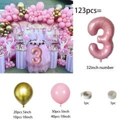 Balões temáticos ballet para festa de aniversário, decorações rosa e ouro, princesa, para menina, 123pcs - Image 4