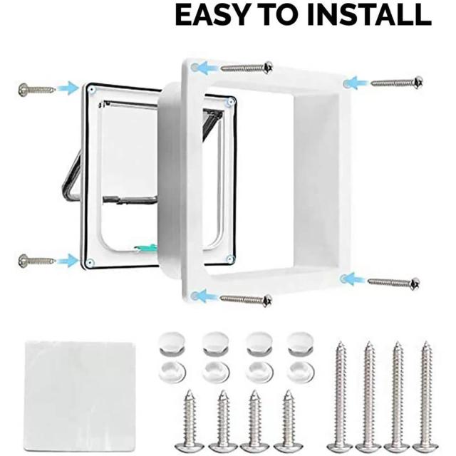 Bloqueio Cat Flap para Portas, Janelas e Paredes - Solução Ideal para Gatos e Cães com 4 Vias de Acesso