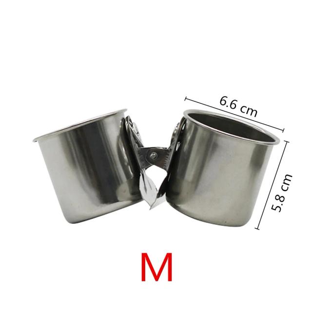 Alimentador de Aço Inoxidável para Pássaros: Copo Duplo ou Único com Clipe, Ideal para Papagaios, com Comida e Água