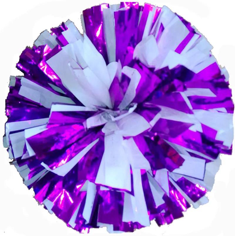 Metal Color Mix Branco Jogo Pompons, Cheerleading Pompon, Anéis Handle, Pode Livre Combinação, 32cm, 20Pcs - Image 1