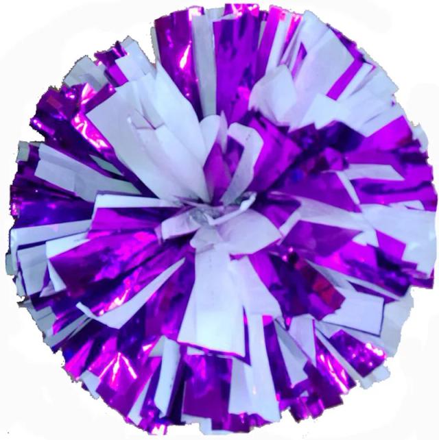 Kit de Pompons Metalizados Coloridos para Cheerleading com Anéis de Manuseio - 20 Peças de 32cm para Combinações Criativas