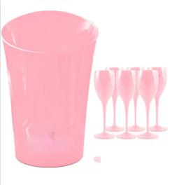 Plástico laranja e flautas rosa, conjuntos de balde para festa ou casamento, pode personalizar o logotipo, entre em contato comigo agora! - Image 3