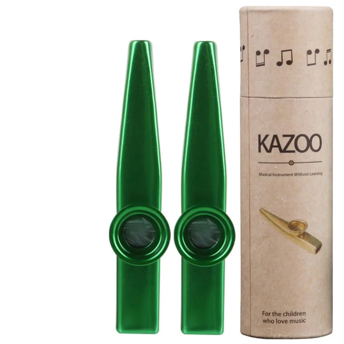 Kazoos de metal com caixa de armazenamento, bom companheiro para cavaquinho, violino, guitarra, piano, corpo de flauta de alumínio, 2 peças - Image 1