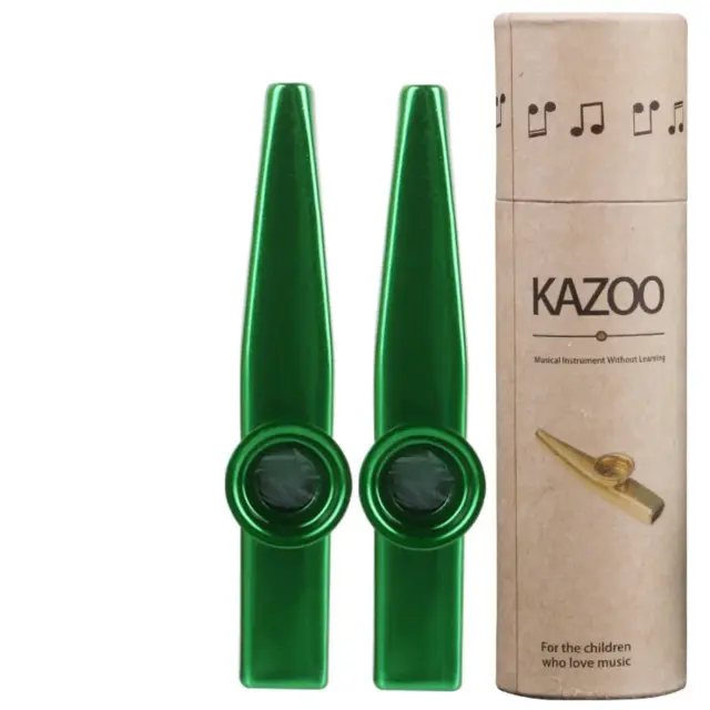Kazoos de Metal com Caixa de Armazenamento: Acessório Ideal para Cavaquinho, Violino, Guitarra e Piano com Corpo de Flauta de Alumínio - Pacote com 2 Peças