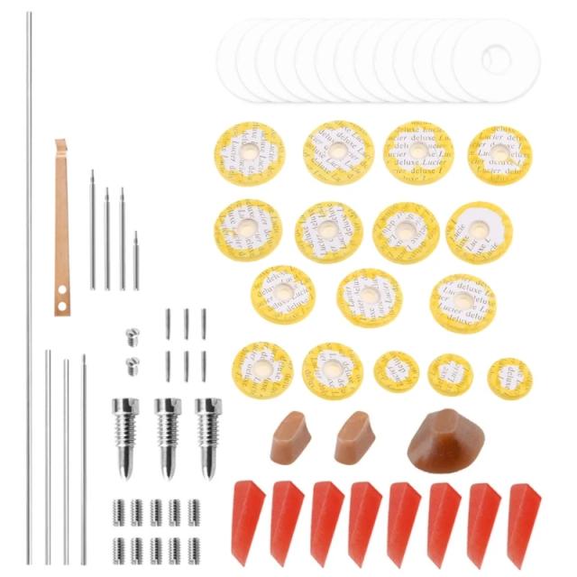 Kit Completo de 70 Ferramentas para Reparo de Flautas: Parafusos, Almofadas e Acessórios para Instrumentos Musicais