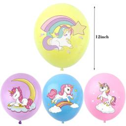 1 conjunto de balões de festa de unicórnio, decoração de festa temática de unicórnio para aniversário, chá de bebê, menina, menino, suprimentos de balão - Image 2