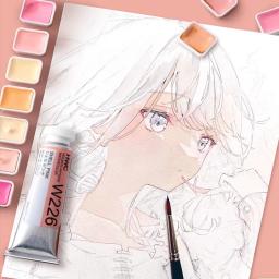 Monocromático pele aquarela Paint Set, Cartoon Flesh Tone, Brand Series Collection, VanGogh Mijello Holbein, material de arte escolar - Image 5