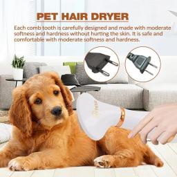 Pet Hair Dryer com 2 Heat Gear Escova Detangler Portátil Acessórios de preparação Ventilador de cabelo para gatos Cães 2 em 1 Acessório - Image 6