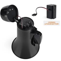 Alto-falante megafone bullhorn com sirene embutida, alto-falante portátil de energia, unidade flash USB, gravação preta, 240S, 35W - Image 6
