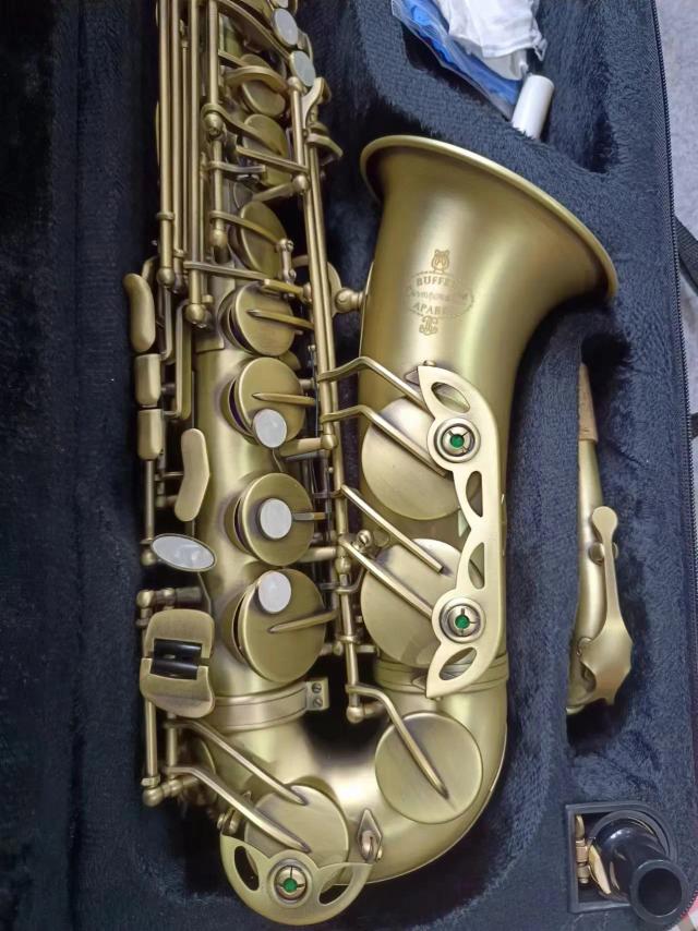 Saxofone Alto Antigo em Cobre com Bocal E-Flat - Instrumento Profissional com Frete Grátis