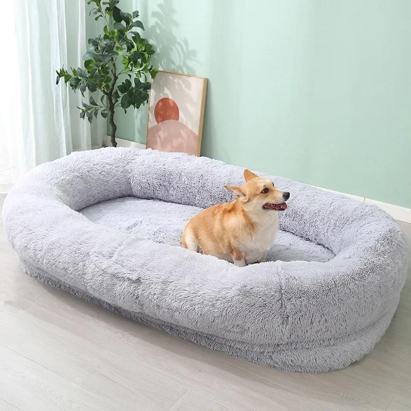 Removível e lavável Pet Colchão, Cama humana, Canil grande, Dog and Cat Mat, Plush, Quente, Inverno - Image 1