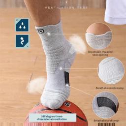 1 Par De Compressão Respirável Meias Para Basquete Fitness Correndo Atlético Esporte Meias Umidade Wicking Meias De Tubo Elástico Elevado - Image 2