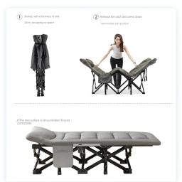 Portátil dobrável Camping Cot com travesseiro e almofada, leve tenda cama com saco de transporte, ideal para crianças e dormir ao ar livre - Image 5
