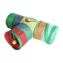 Brinquedo Do Túnel Do Gato Dobrável Com Bola Do Jogo, Tenda Crinkle Interativa, Suprimentos De Animais De Estimação Interior, 3 Vias - Image 3