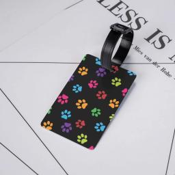 Pet Dog Paws Pattern Tag Bagagem com o Cartão de Nome, Privacidade Cover ID Label para Travel Bag Suitcase, personalizado colorido - Image 5