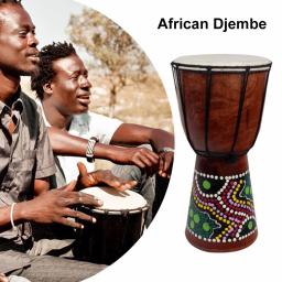 Tambor africano esculpido à mão para instrumento musical, madeira maciça, pele de cabra, Djembe tradicional, 6 em - Image 5