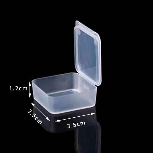 Mini Caixas Transparentes para Armazenamento de Jóias e Artesanato - Organizador Prático com 10 Recipientes de Plástico em Formato Quadrado
