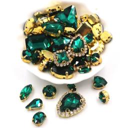 Fivela De Cristal De Strass Brilhante, Forma Mista Costurar Em Vidro, Garra De Ouro, Decoração De Casamento DIY, Roupas, Sapato, Vestido, 10 Cores, 50Pcs por Saco - Image 2