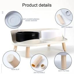Double Bowls Pet Alimentador para gatos e cães, alimentação elevada, prato de água, tigela, altura ajustável, Kitten Supplies - Image 5