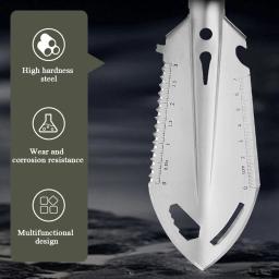 Pá portátil de aço inoxidável, acampamento, caminhadas, viagem, pá multiuso com alça, equipamento de sobrevivência ao ar livre, ferramenta de jardim - Image 2