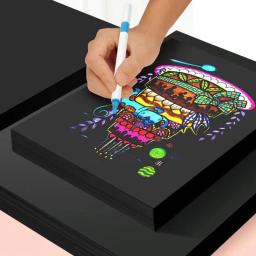 8,26x11,69 polegadas Esboço Preto, 20 Folhas (300 g/m²) de papelão preto frente e verso Papel De Desenho Preto, Para Pintura De Arte, - Image 1