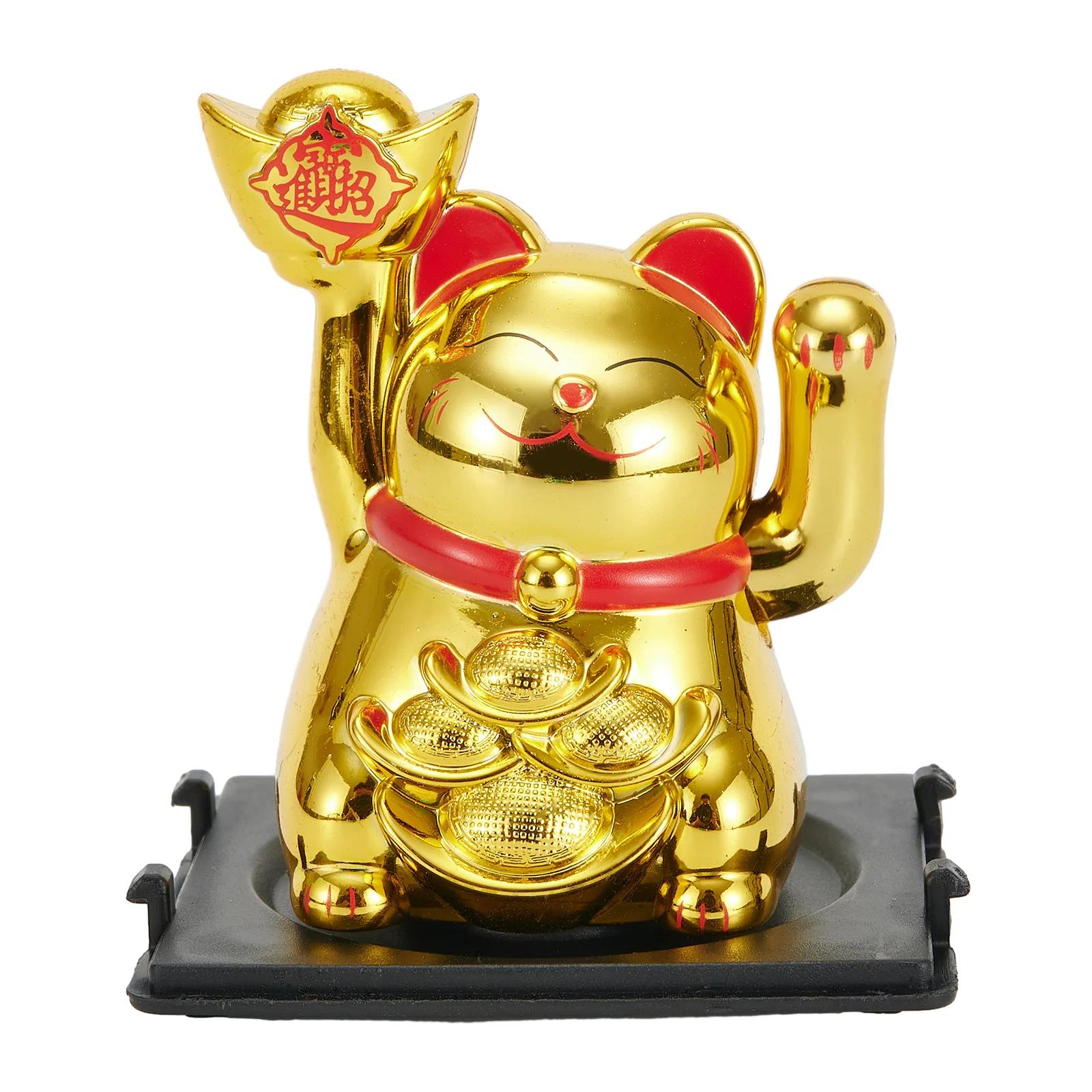 Solar automático acenando Lucky Cat Ornamento, Caixa do carro, Loja Feng Shui, Casa e Desktop Decor, 2 em, 1PC - Image 1