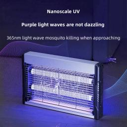 Assassino de mosquito eletrônico Choque elétrico mata mosquitos e moscas Onda de luz uv mosquito Exterminador de pragas silencioso para quarto Malha condutora de aço inoxidável Interface de linha de energia usb - Image 2
