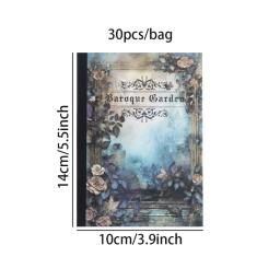 Mr.Paper-Vintage Journal adesivos decorativos, material barroco, jardim, 30pcs - Image 6