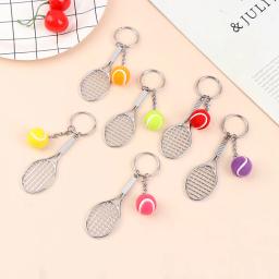 Raquete de tênis Keychain, mini chaveiro, esportes chaveiro, carro bonito pingente, 6 cores - Image 6