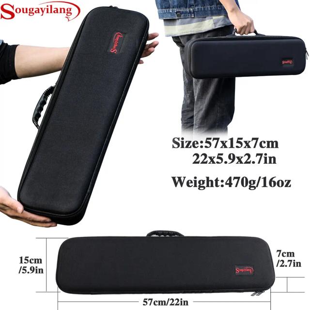 Sougayilang Bolsa de Pesca Casca Dura 64cm Nylon 600D