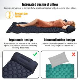 Colchão inflável de acampamento ao ar livre, almofada de dormir com travesseiros, esteira de ar ultraleve, bomba infladora embutida, colchão de caminhada - Image 4