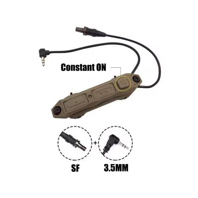 Tático Iluminado com Pressão Remota e Interruptor de Função Dupla para PEQ-15, DBAL-A2, M300 e M600