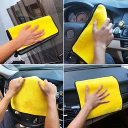 Microfiber Car Washing Towels, Soft Double Layer, Body Cleaning Wipe Rag, Absorção de água, Secagem Pano, Grosso, 30 cm, 40 cm, 60cm - Image 3