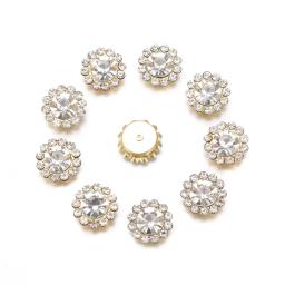 10 pçs botões de strass em forma de flor de cristal brilhante pedra de vidro de aço inferior roupas decoração acessórios de costura - Image 3