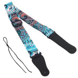 Correia de guitarra ajustável, estilo nacional, padrão de flores, cinto acústico, popular, elétrico, baixo, acessórios - Image 4