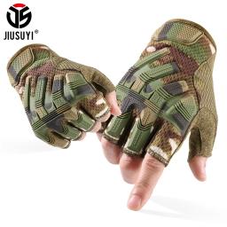 Luvas táticas sem dedos esporte airsoft combate paintball tiro caça condução caminhadas bicicleta antiderrapante meio dedo das mulheres dos homens - Image 1