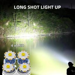 Lanternas Recarregáveis LED de Alta Potência, Refletor de Acampamento, Luz Lateral, 3 Modos de Iluminação, 4 LEDs, Apto para Aventura, Exterior - Image 4