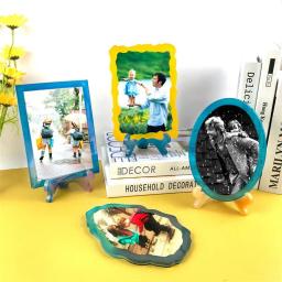 Moldura da foto com suporte de resina molde quadrado forma redonda suporte de imagem cola epoxy mold fundição diy mesa decoração casa jóias fazendo ferramenta - Image 3