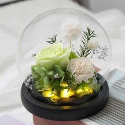 Eterna Rosa com Luz LED, Flor Preservada em Tampa De Vidro, Decoração De Casamento, Festa De Aniversário, Presentes Do Dia Dos Namorados, Dia Das Mães - Image 6