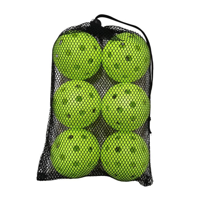 Bolas de Pickleball Profissionais Duráveis para Competição, Alta Elasticidade, 74mm, 40 Buracos - Pacote com 6 Unidades para Uso ao Ar Livre