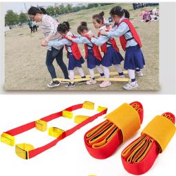 4 pessoas passos gigantes crianças esportes ao ar livre brinquedos equipamento de treinamento do jogo para crianças adultos jogos de trabalho em equipe brinquedo interativo - Image 1