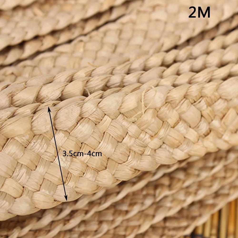 2m/4.5m 7 fios material de palha tecelagem trança materiais 3.5-4cm sacos de chapéu diy natural artesanal decoração de casa - Image 1