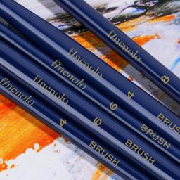 Deli-Acrílico Conjunto de Pincéis para Artistas, Suporte de Nylon Macio, Pincel Pintura Azul, Estilo Múltiplo para Arte Suprimentos, 6PCs - Image 4