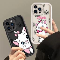 Caixa do telefone da arte do gato de disney-marie, caixa macia do telefone da escada do olho, apropriada para o iphone 15 14 13 12 11 mini xs xr x 8 7 pro max plus - Image 1