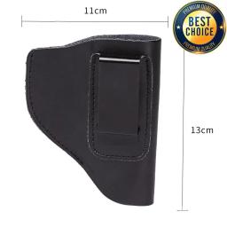 Iwb couro mão direita titular coldre de pistola tático glock g17 g19 bolso de couro coldre de pistola acessórios - Image 4