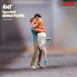 Modelo de cena sem pintura, Miniaturas Figurinhas, Menino e Menina Abraço Proposta, Lover Kissing, 1:87, 1:64, 1/43, 24 - Image 3